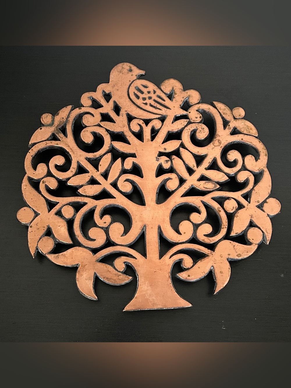 Tree of Life Cast Iron Trivet - Copper Finish Wall Decor